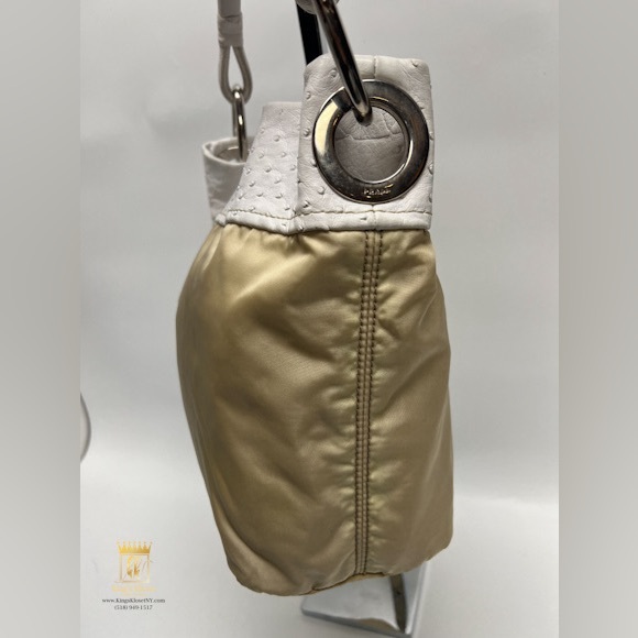 Prada Ostrich Nylon Hobo Bag - Picture 5 of 14
